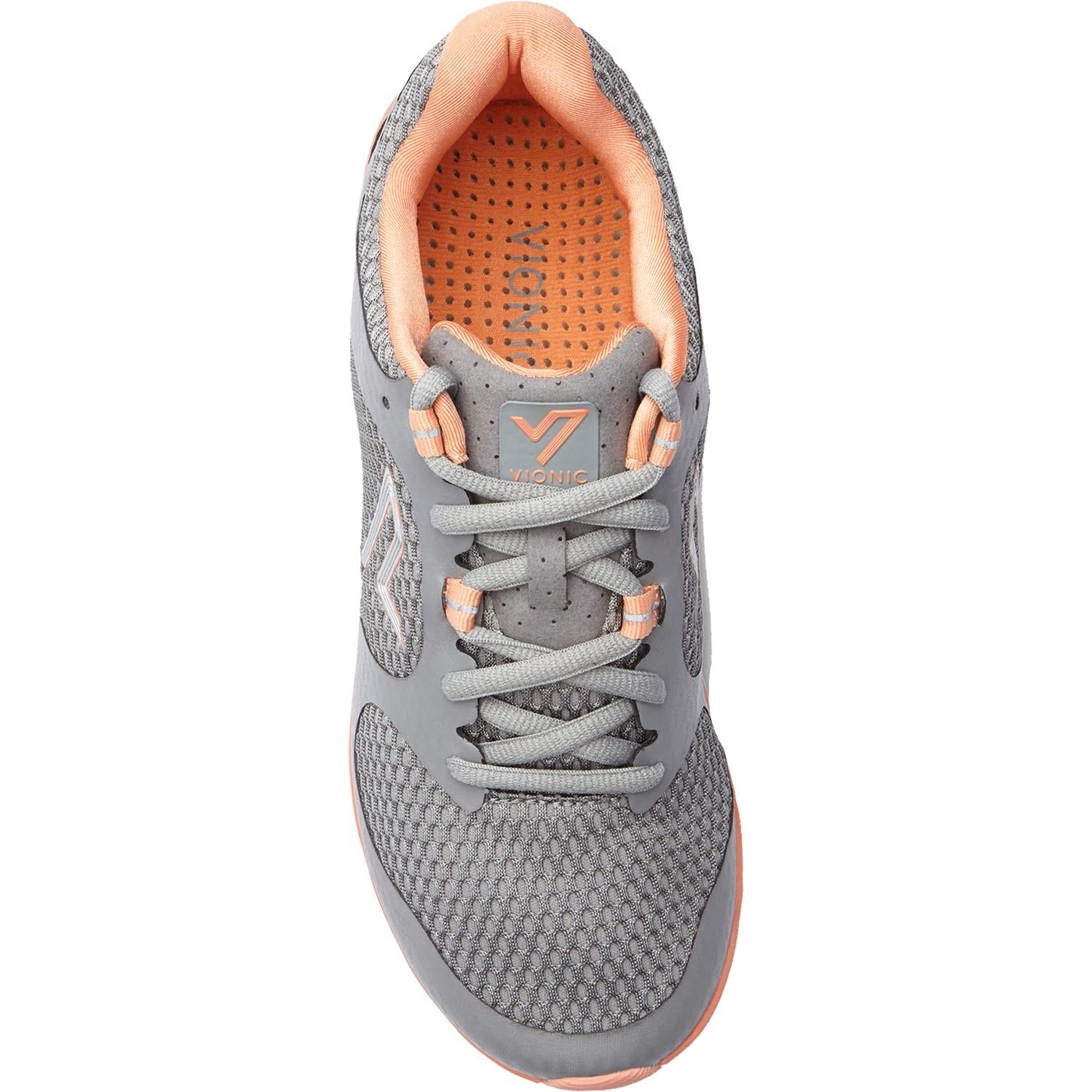 Vionic Elation 10 Women's Walking Shoes Grey/Coral Synthetic Mesh - Image 2
