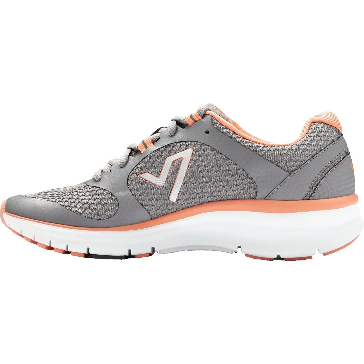 Vionic Elation 10 Women's Walking Shoes Grey/Coral Synthetic Mesh - Image 3