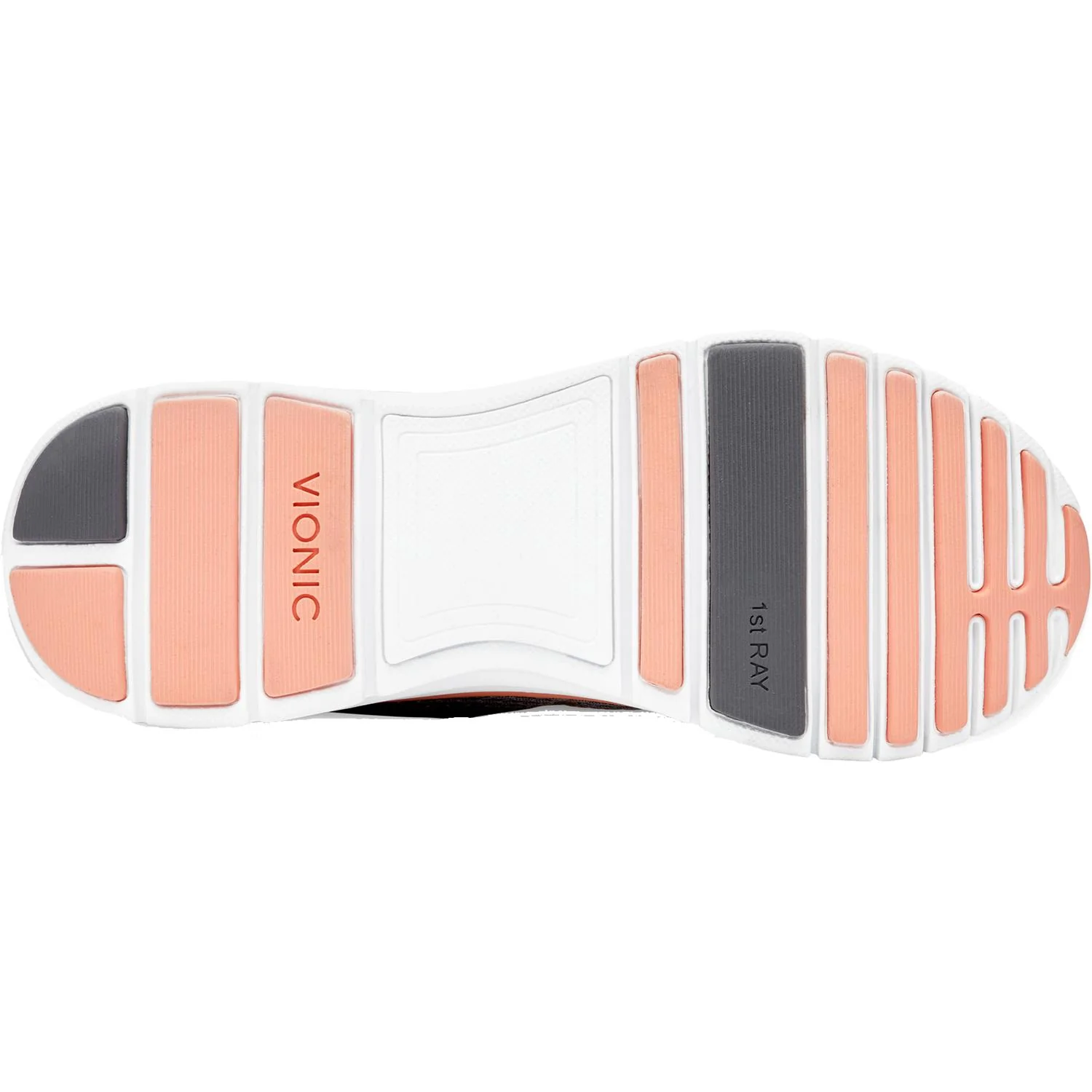 Vionic Elation 10 Women's Walking Shoes Grey/Coral Synthetic Mesh - Image 4