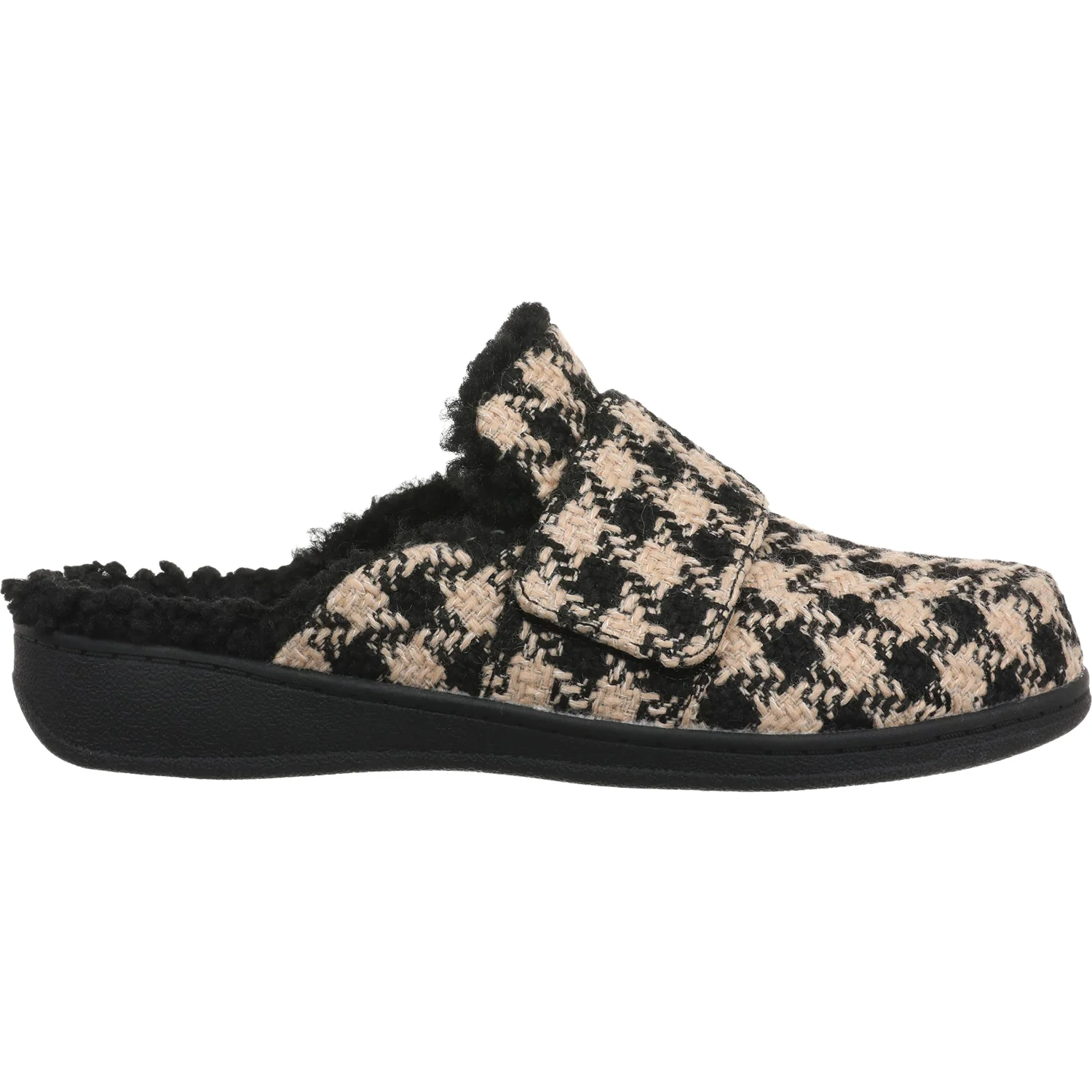 Vionic Gemma II Women's Slippers Black/Cream Houndstooth