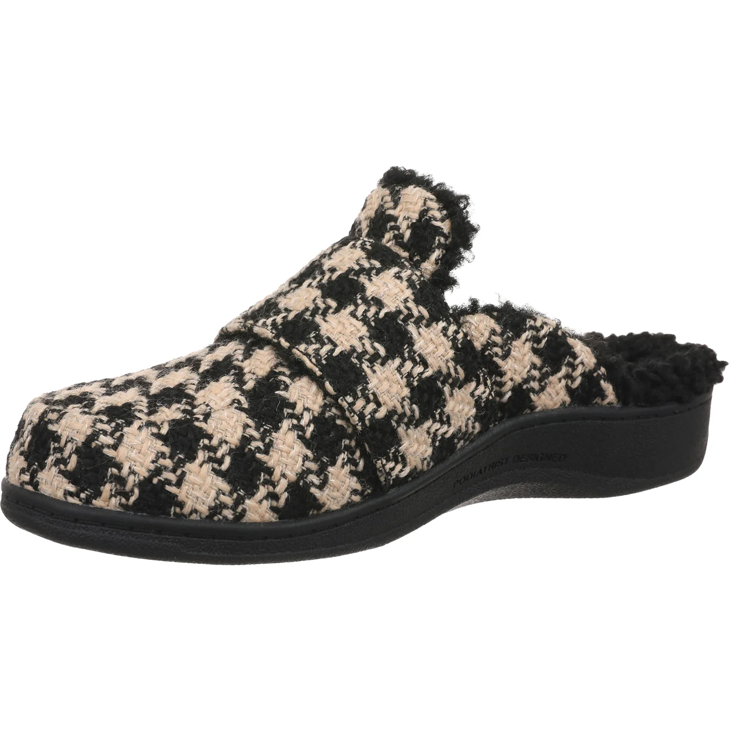 Vionic Gemma II Women's Slippers Black/Cream Houndstooth - Image 3
