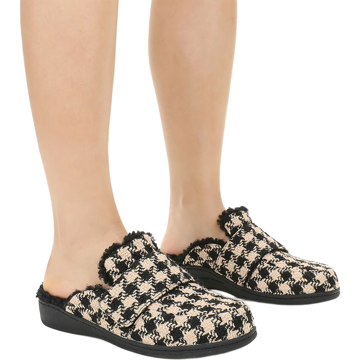 Vionic Gemma II Women's Slippers Black/Cream Houndstooth - Image 6
