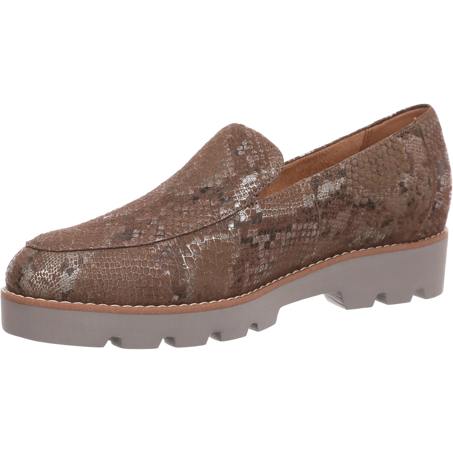 Vionic Kensley Women's Slip On Loafers Brown Metallic Snake Leather - Image 3