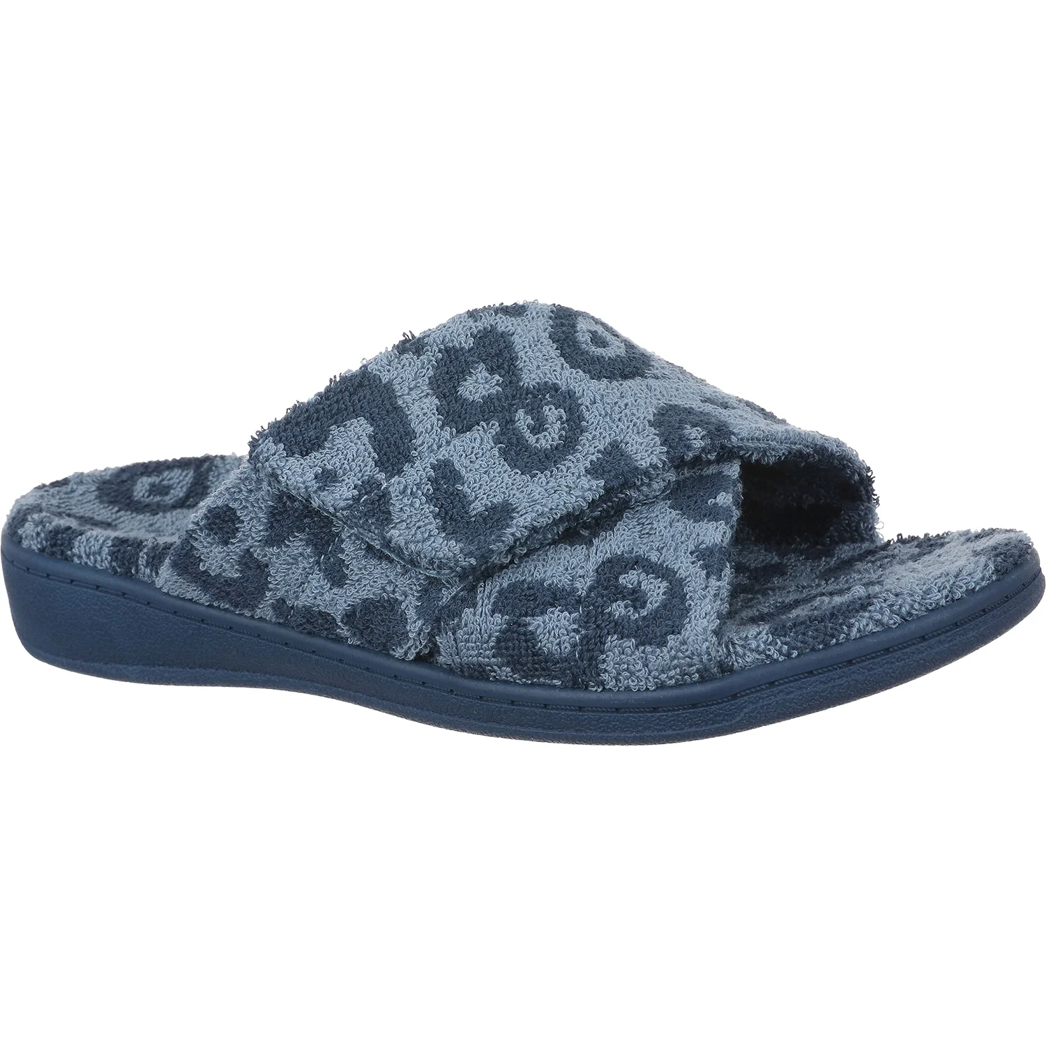 Vionic Relax Women's Open Back Slippers Blue Multi Leopard Terry