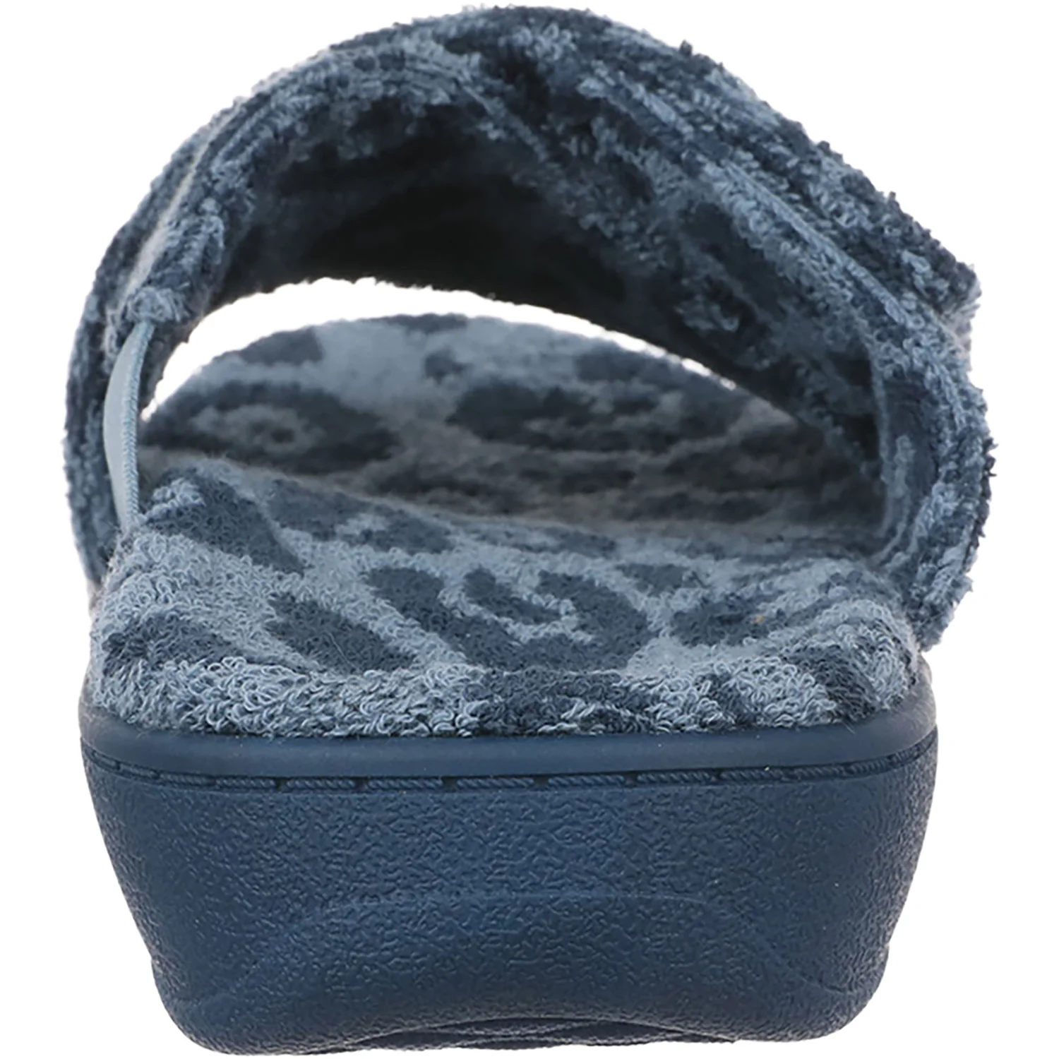 Vionic Relax Women's Open Back Slippers Blue Multi Leopard Terry - Image 5