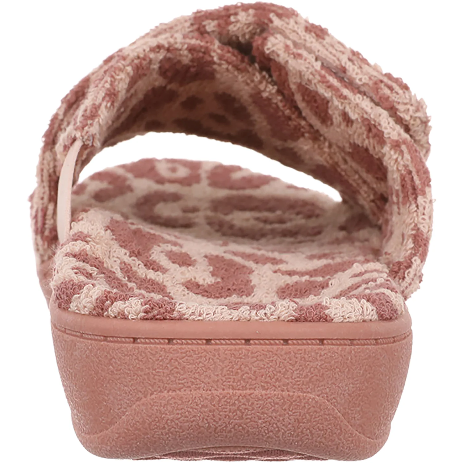 Vionic Relax II Women's Open Back Slippers Pink Multi Leopard Terry - Image 5
