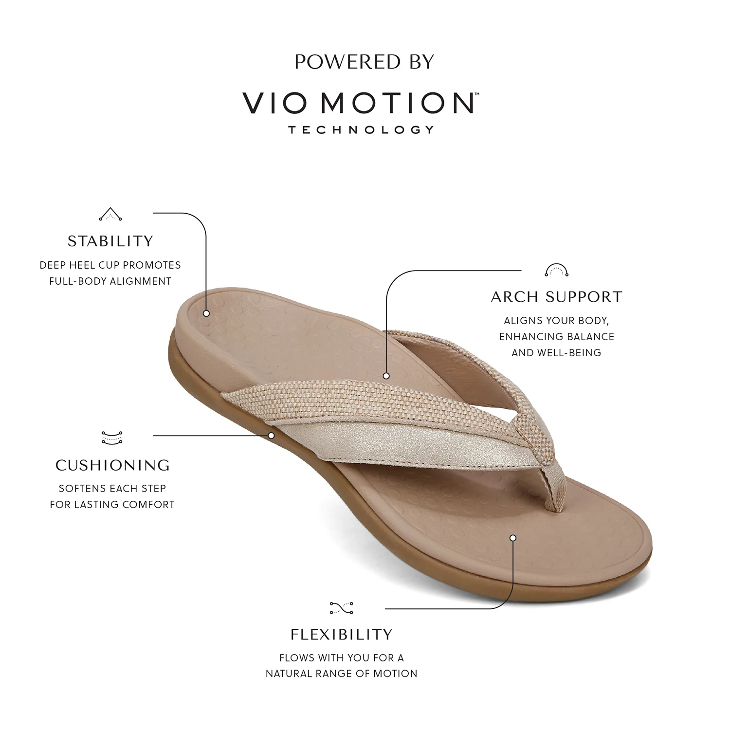 Vionic Shore Women's Sandals Thong Sandals Natural/Gold - Image 9