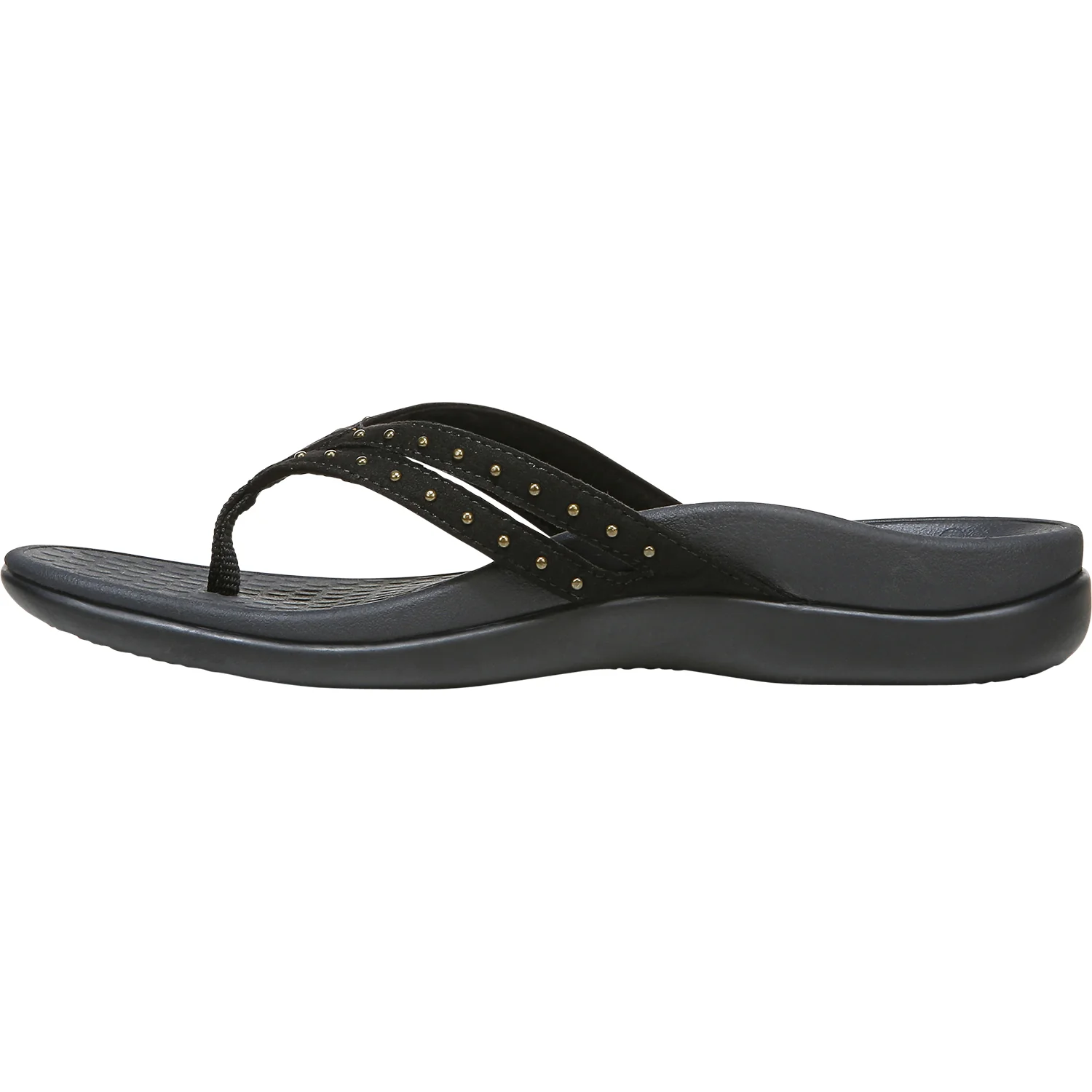Vionic Tasha Women's Toe Post Sandals Black Microfiber - Image 3