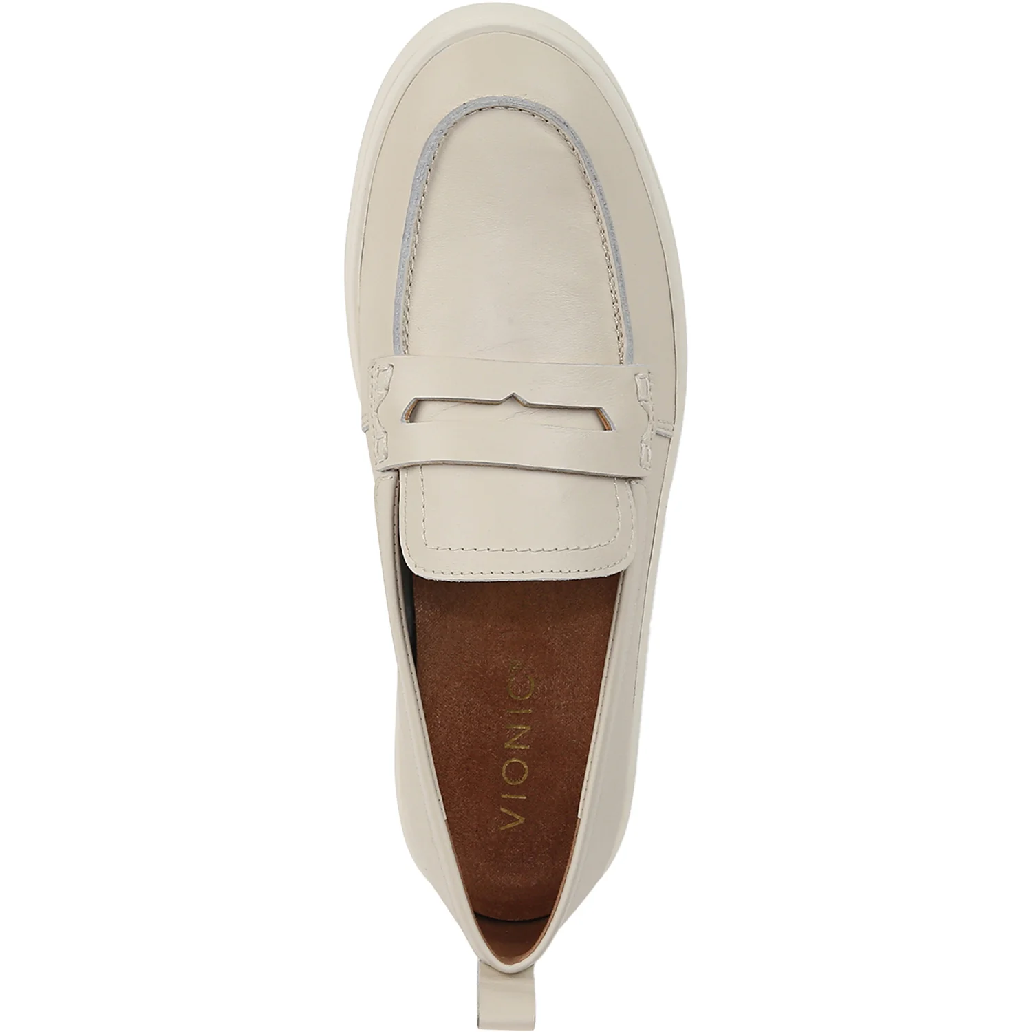 Vionic Uptown Loafer Women's Slip Ons Cream Leather - Image 2