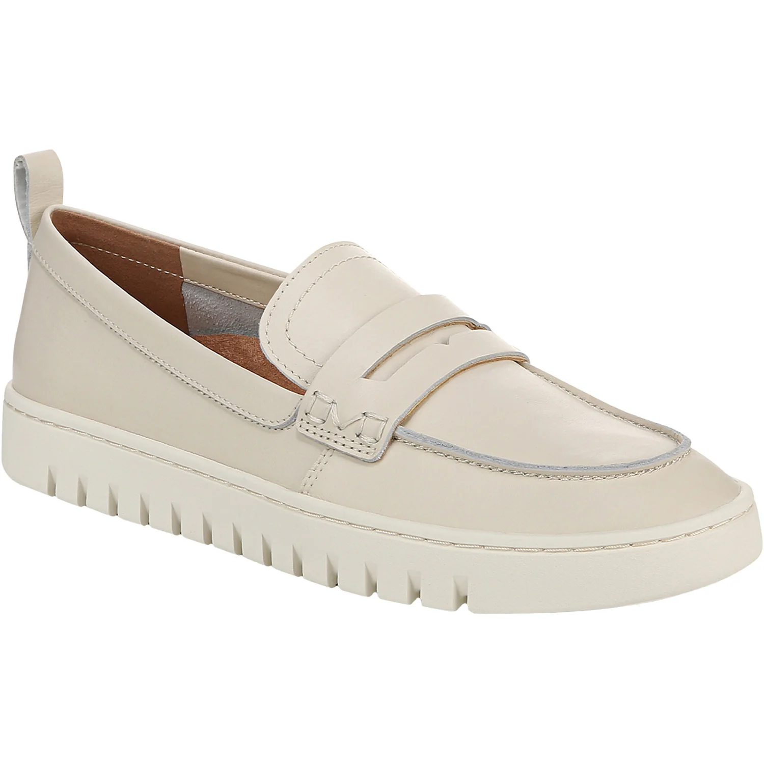Vionic Uptown Loafer Women's Slip Ons Cream Leather - Image 5