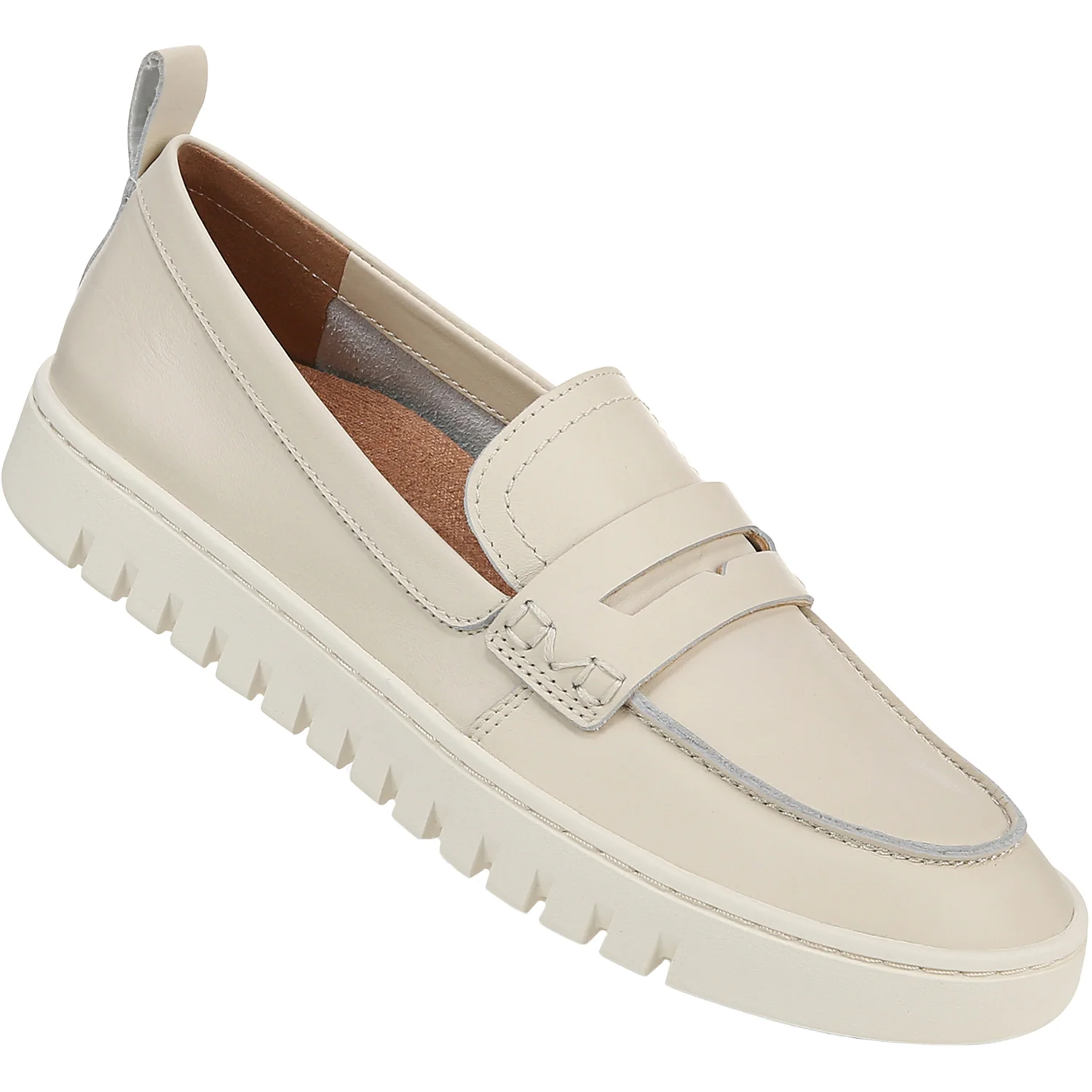 Vionic Uptown Loafer Women's Slip Ons Cream Leather - Image 6