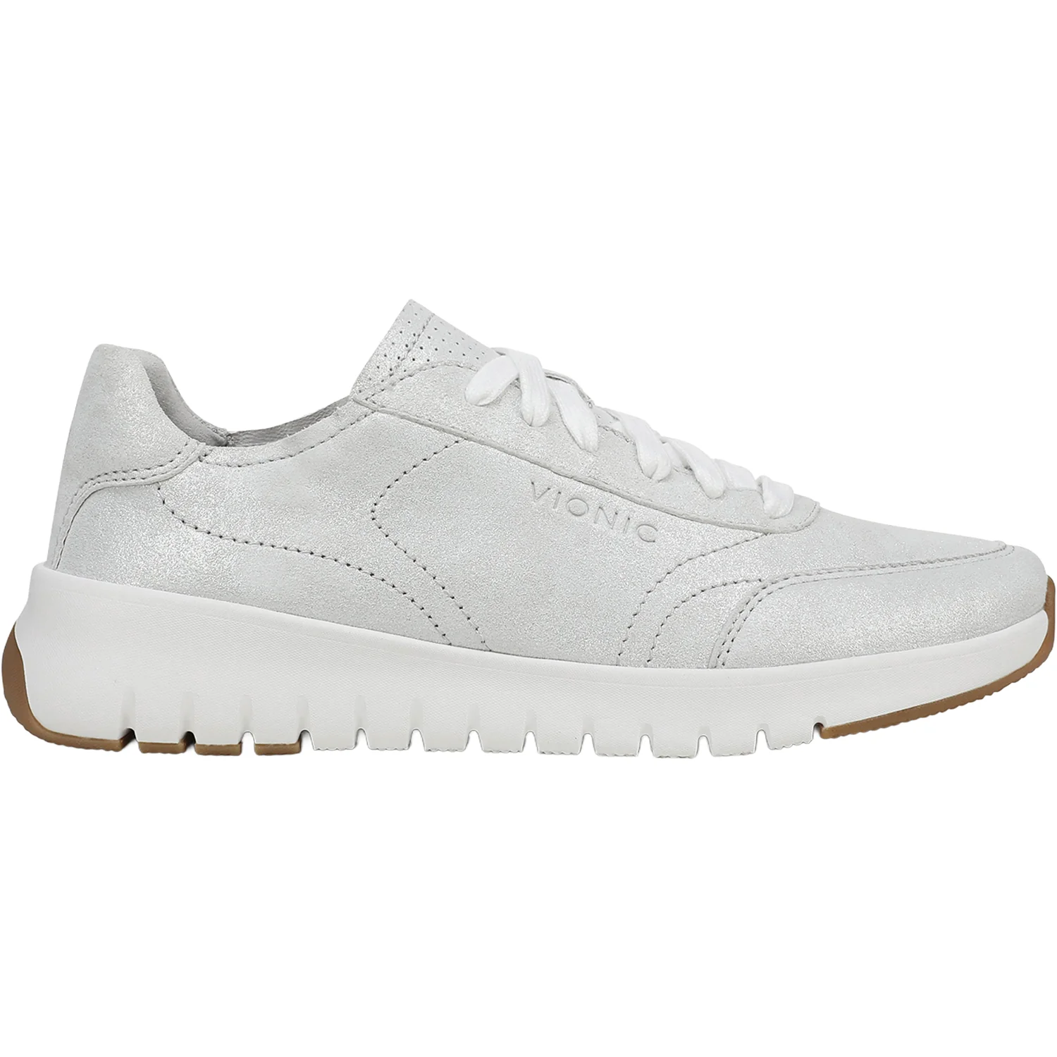 Vionic Uptown Women's Lace Up Shoes Silver Leather