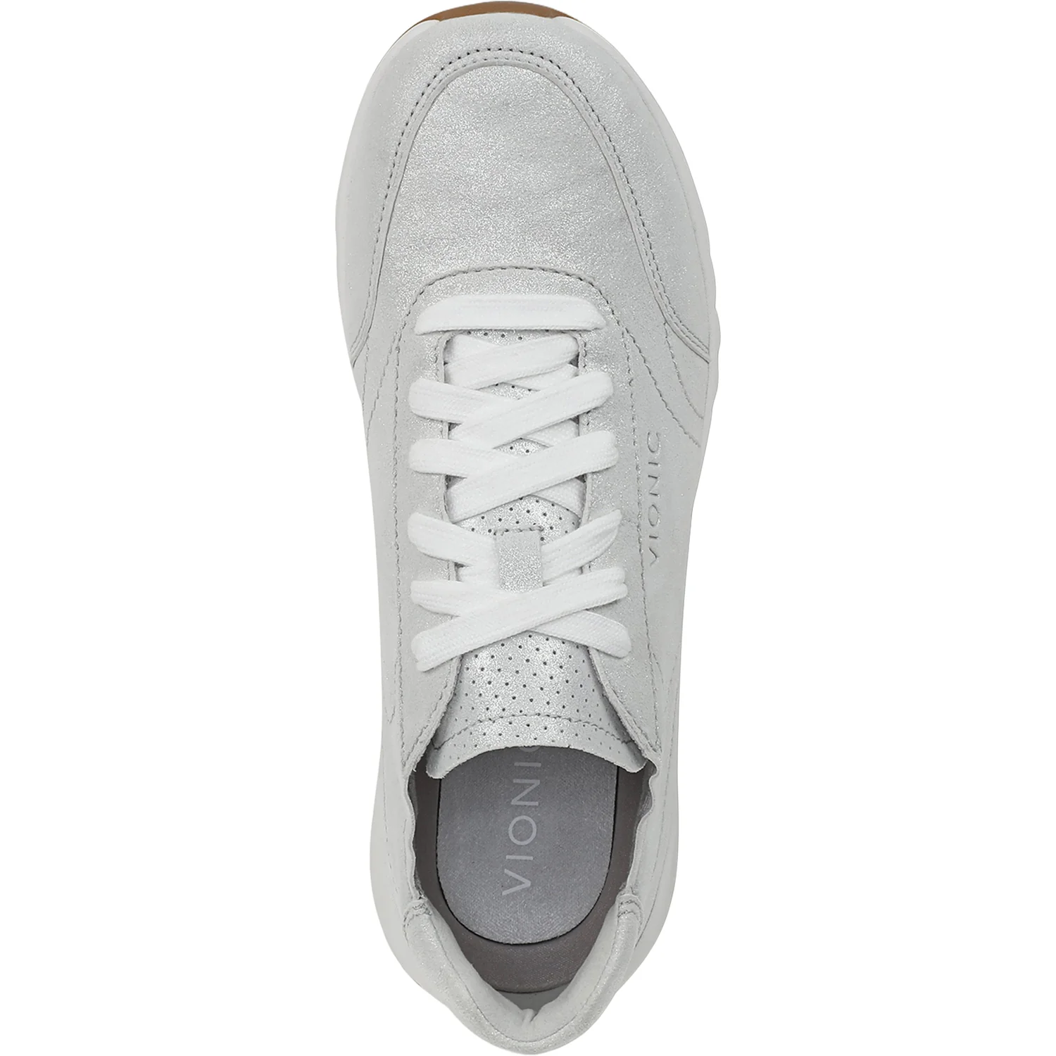 Vionic Uptown Women's Lace Up Shoes Silver Leather - Image 2