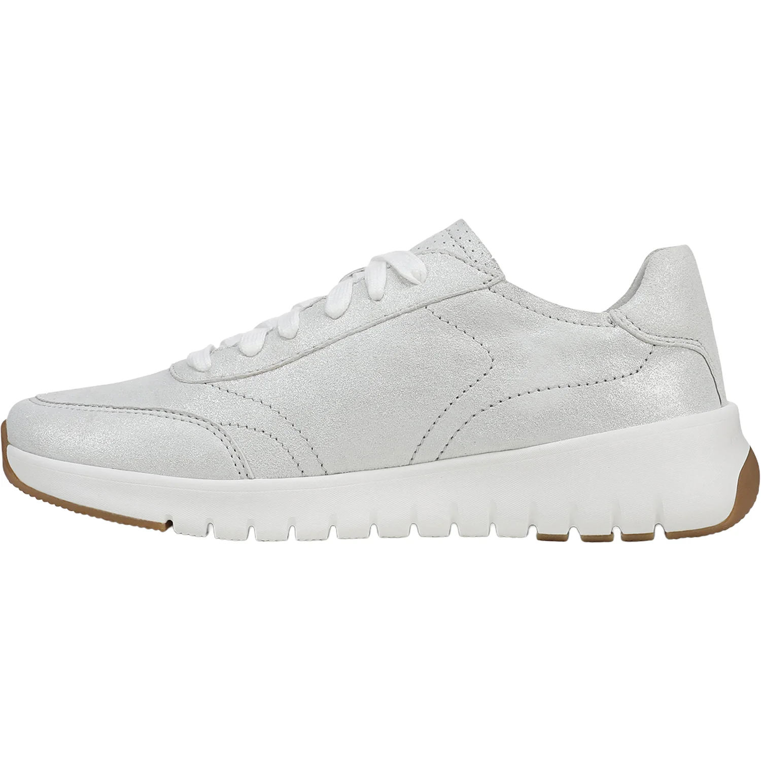 Vionic Uptown Women's Lace Up Shoes Silver Leather - Image 3