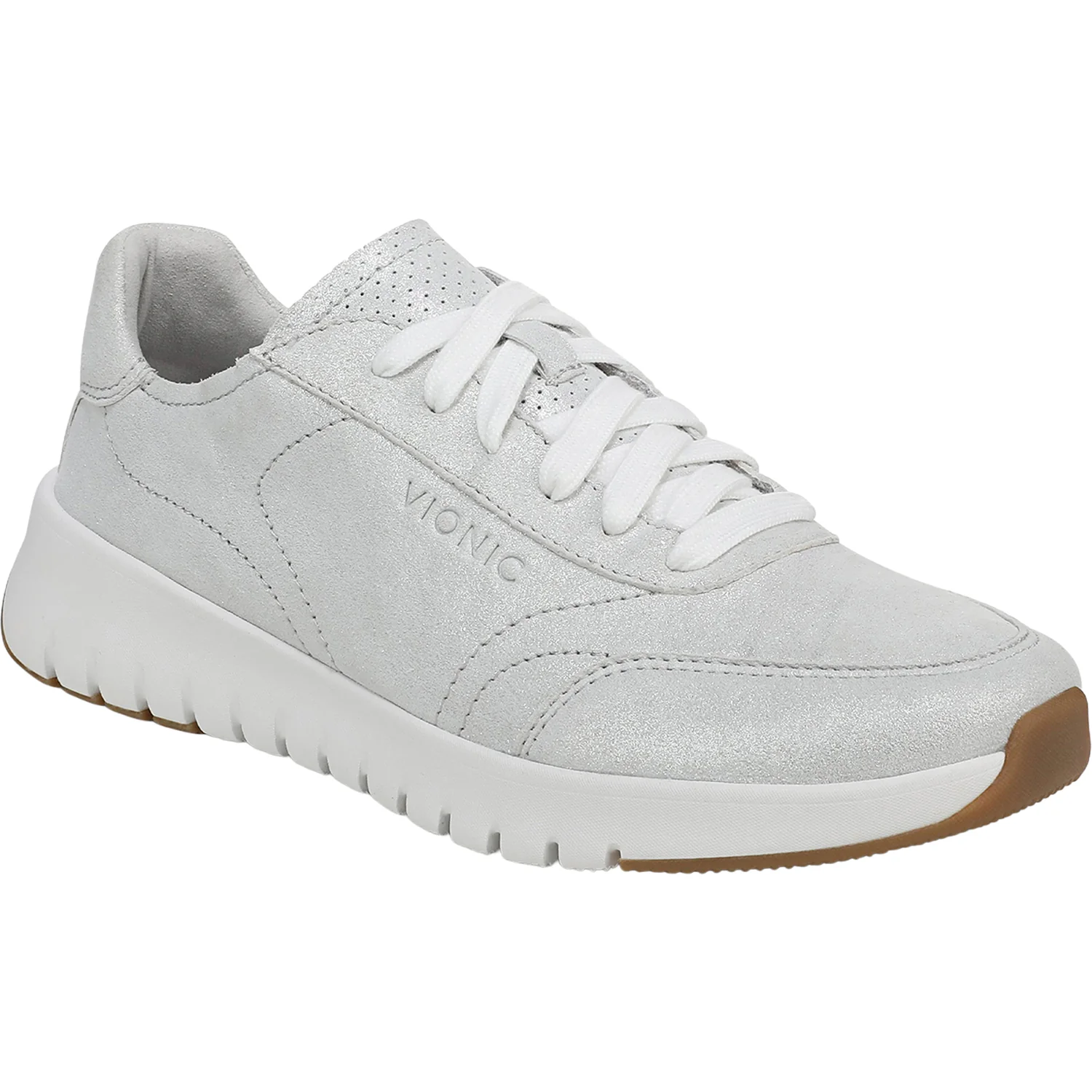 Vionic Uptown Women's Lace Up Shoes Silver Leather - Image 5