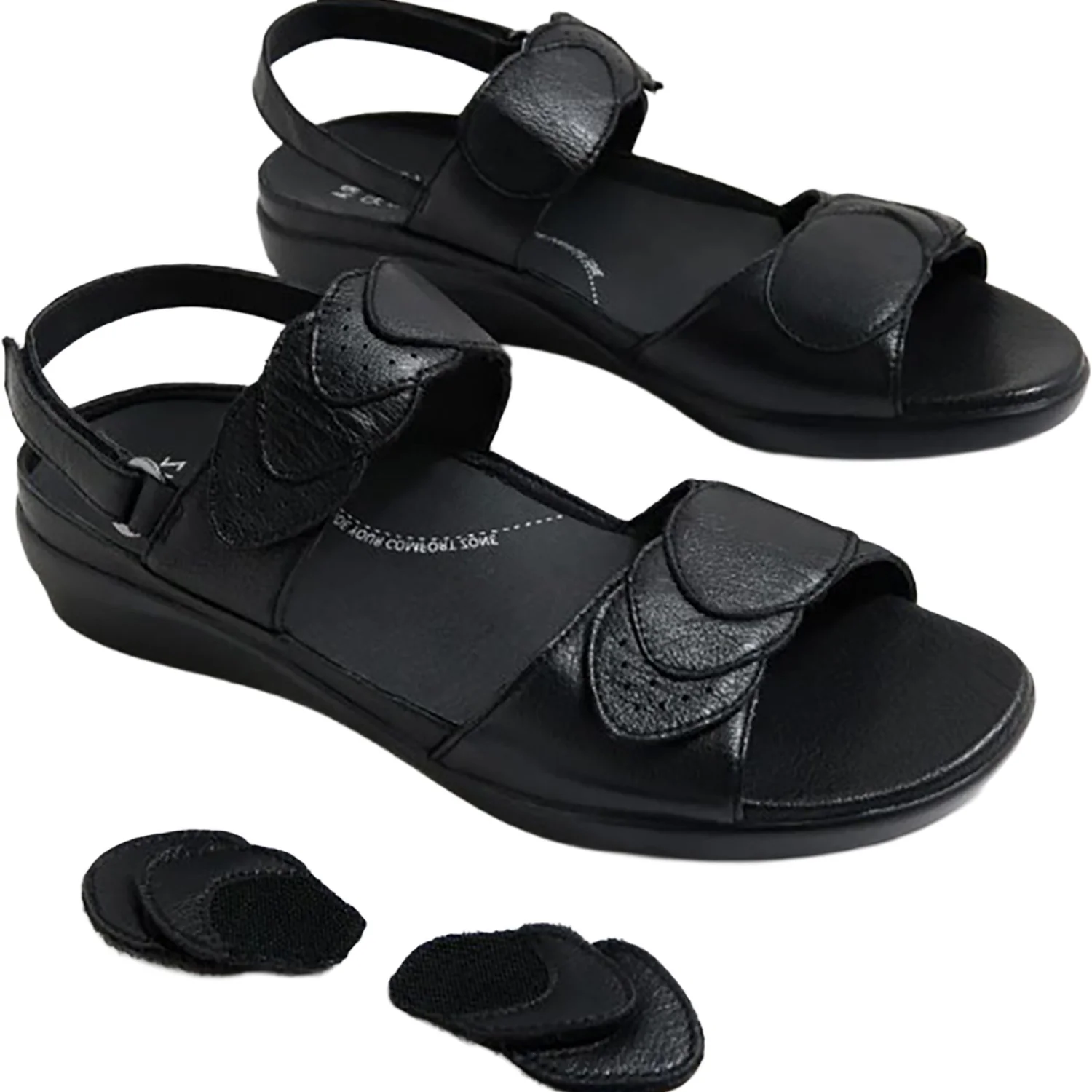 Ziera Dimone Women's Sandals Black Leather - Image 5