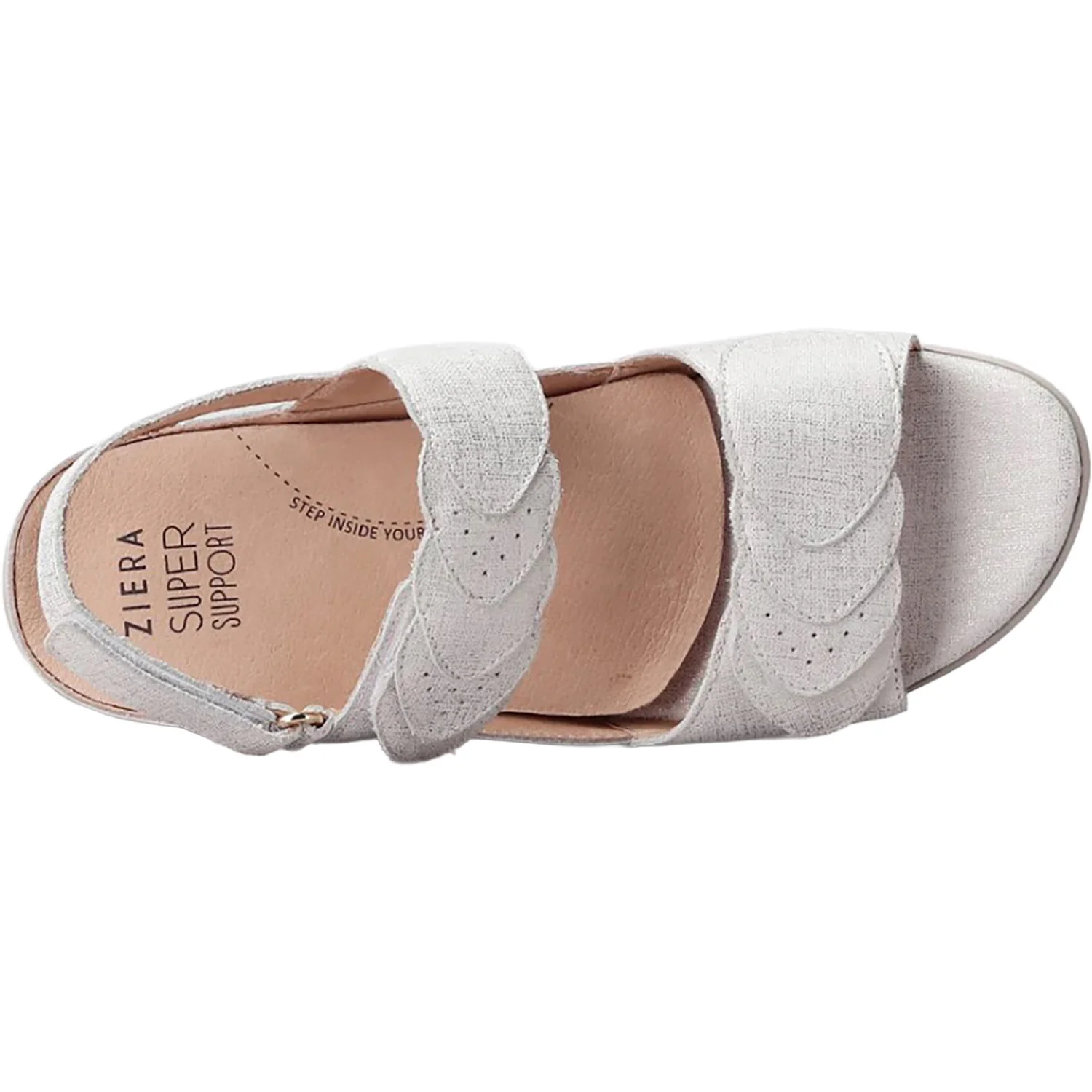 Ziera Dimone Women's Sandals Ivory/Gold Print Leather - Image 2