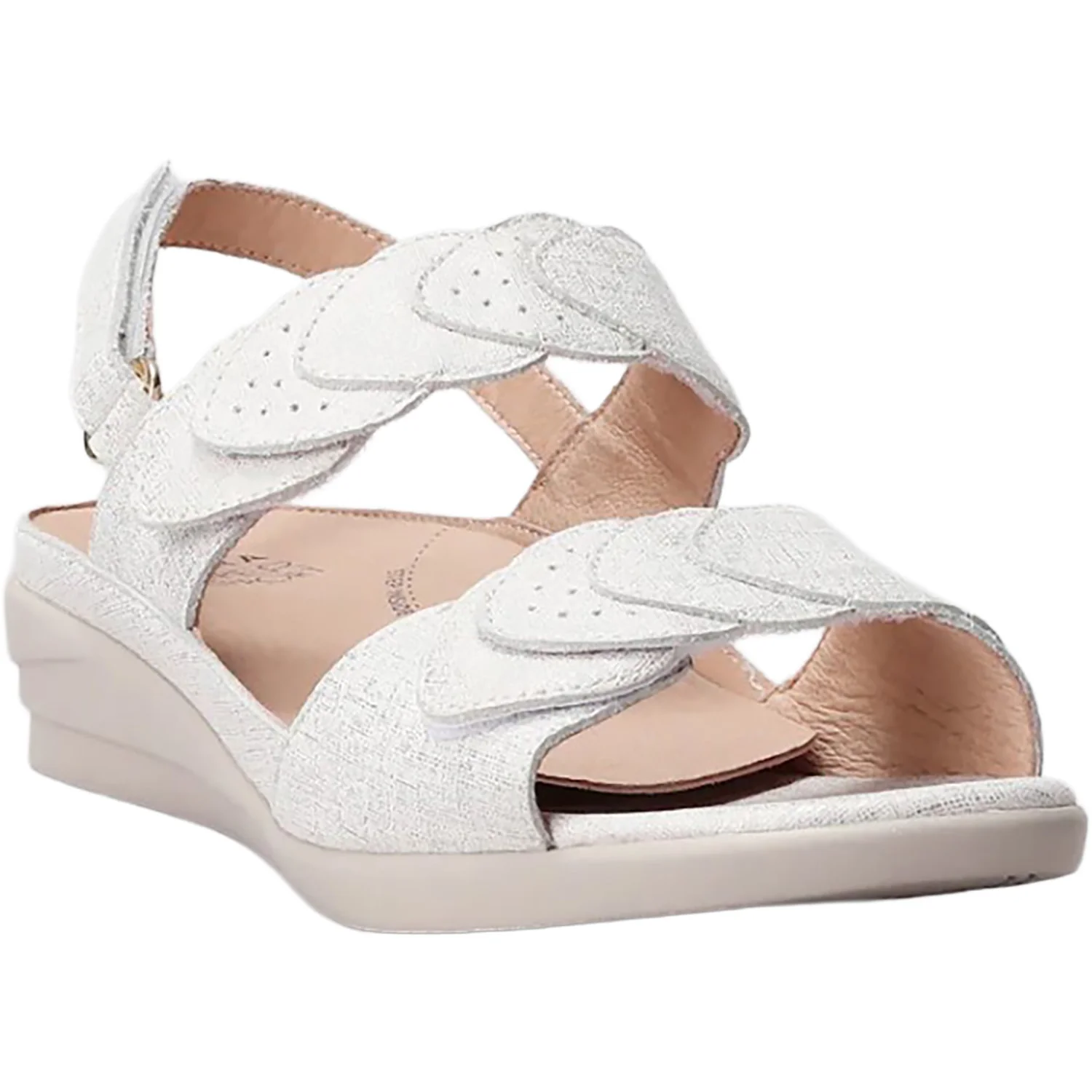 Ziera Dimone Women's Sandals Ivory/Gold Print Leather - Image 5