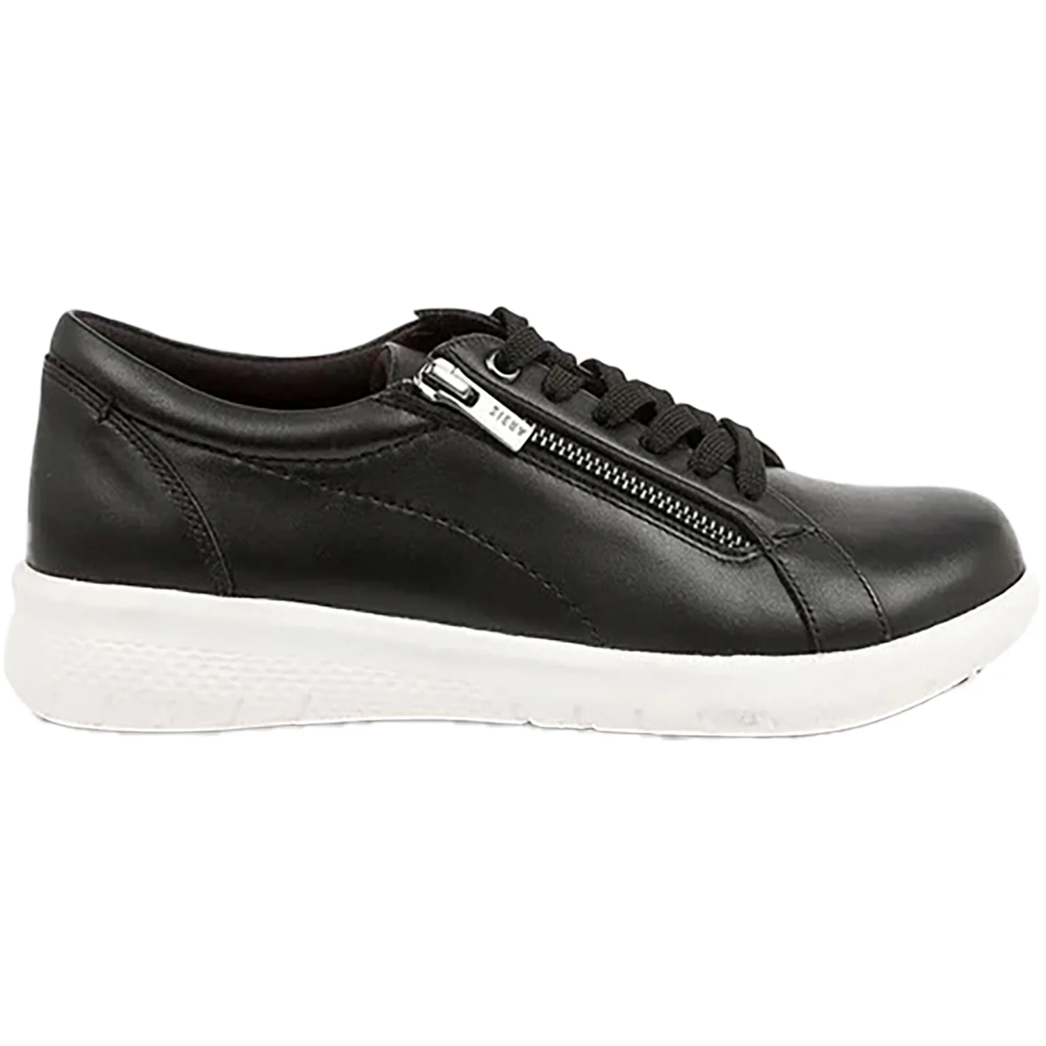 Ziera Solar with White Sole Women's Sneakers Black With White Sole Leather