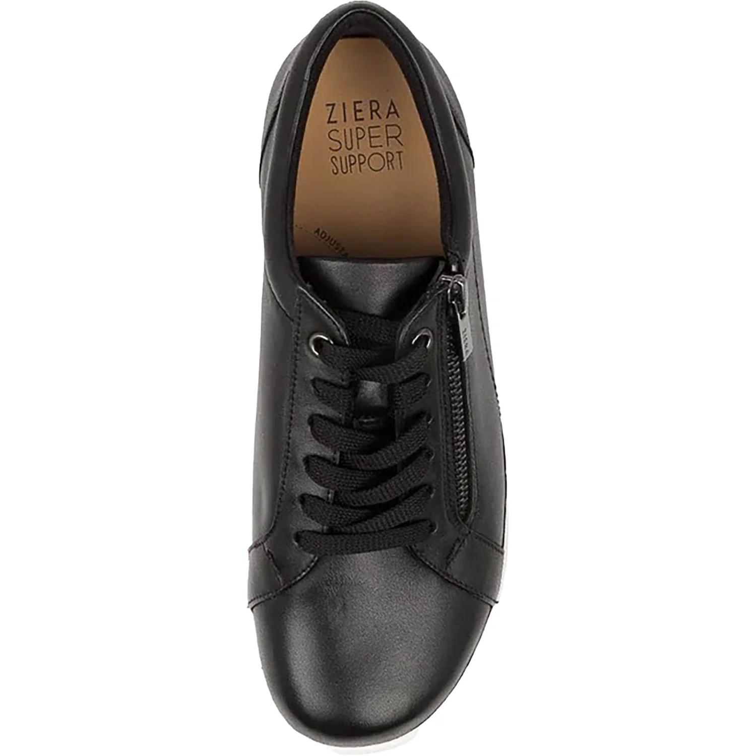 Ziera Solar with White Sole Women's Sneakers Black With White Sole Leather - Image 2