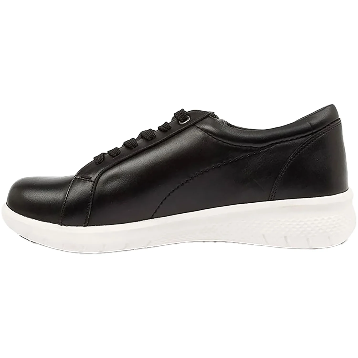 Ziera Solar with White Sole Women's Sneakers Black With White Sole Leather - Image 3