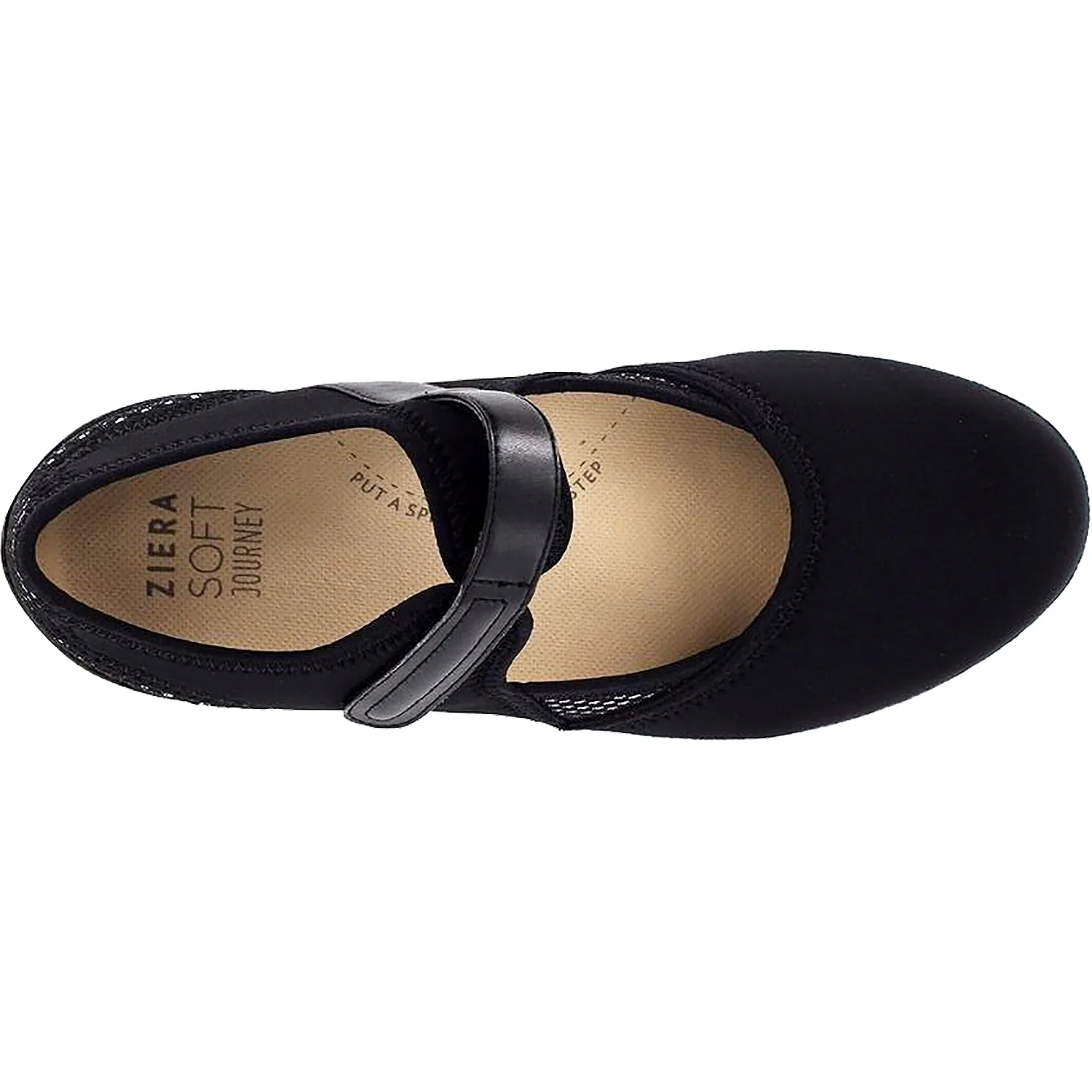 Ziera Ushery Women's Sporty Mary Janes Black Neoprene - Image 2