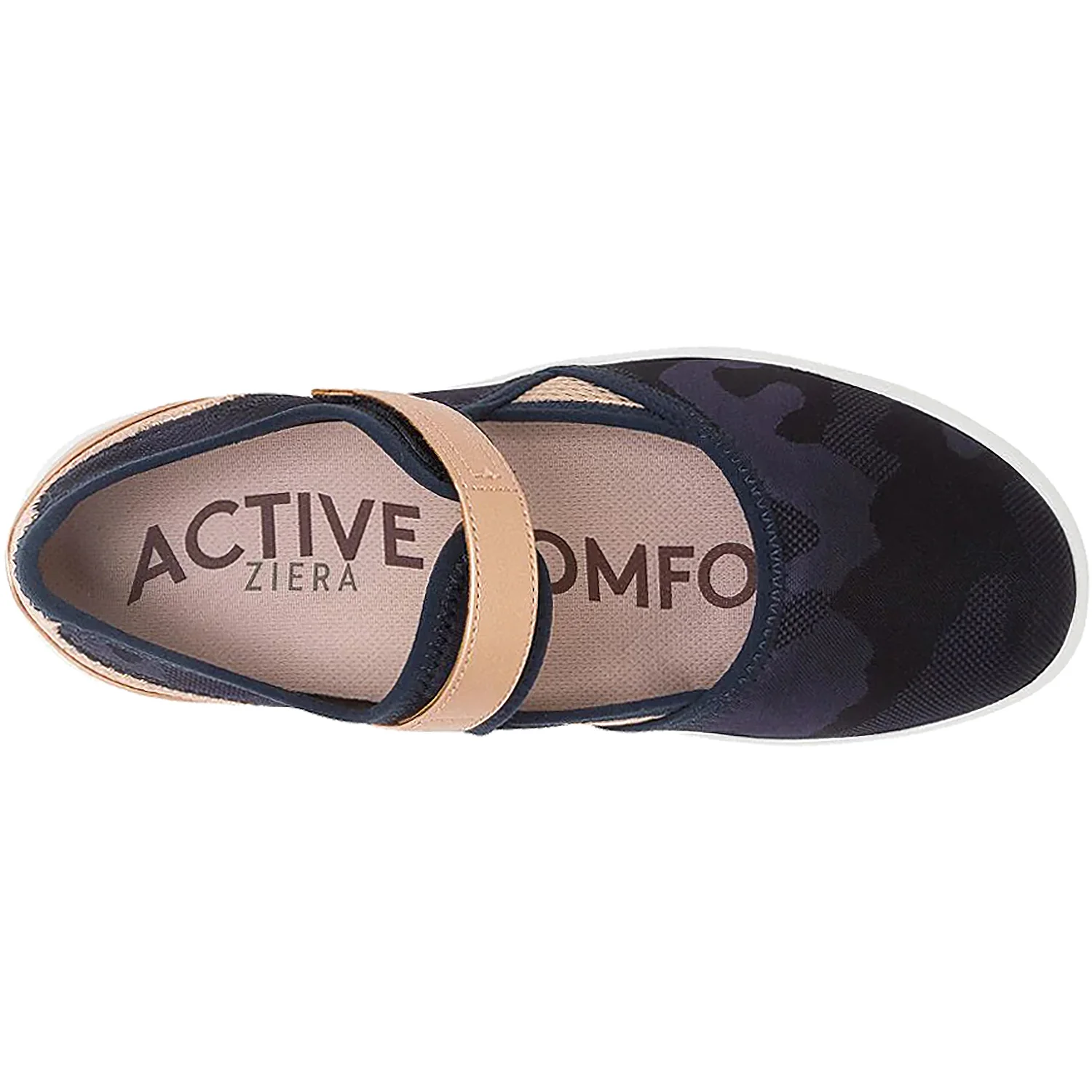 Ziera Ushery Women's Mary Janes Navy/Rose Gold Neoprene - Image 2