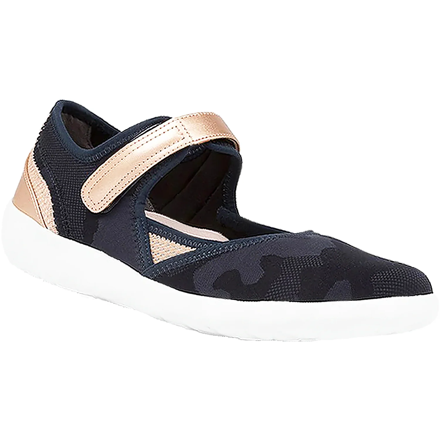 Ziera Ushery Women's Mary Janes Navy/Rose Gold Neoprene - Image 3