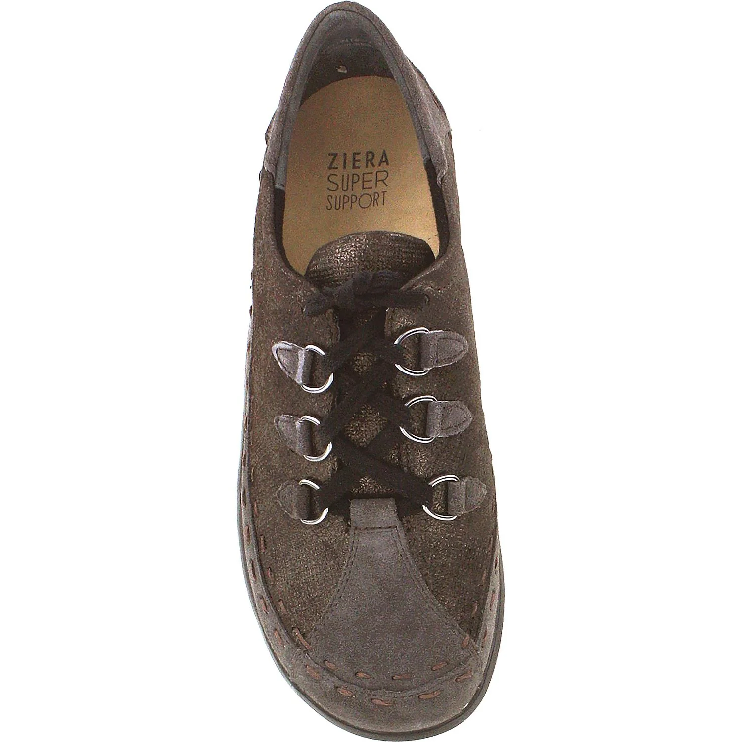 Ziera Allsorts Women's Walking Shoes Espresso Metallic Suede/Grig Nubuck - Image 2