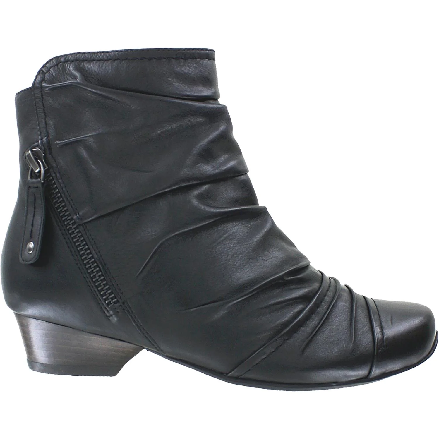 Ziera Crystal Women's Ankle Boots Black Leather