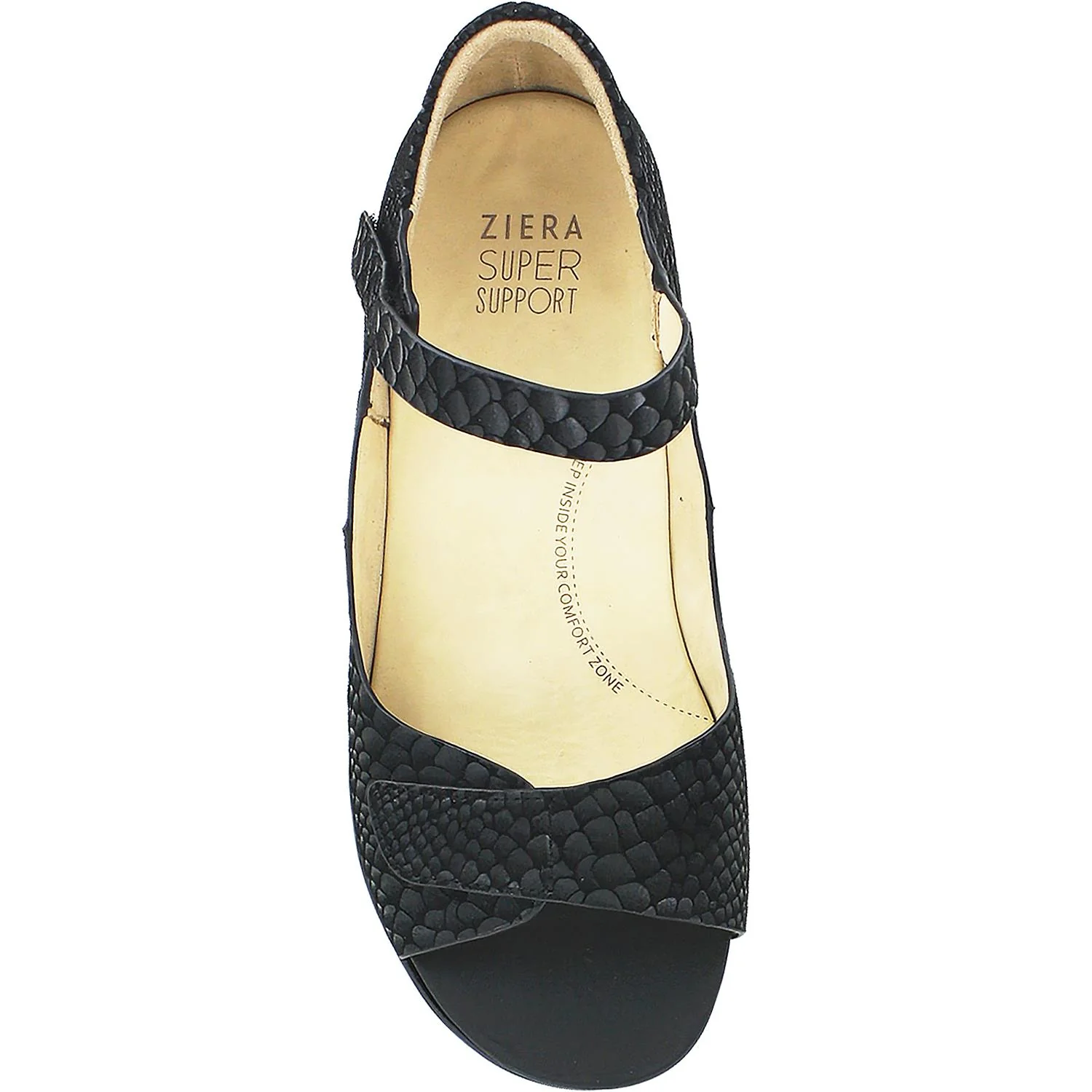 Ziera Genie Women's Sandals Black Exotic Snake Suede - Image 2